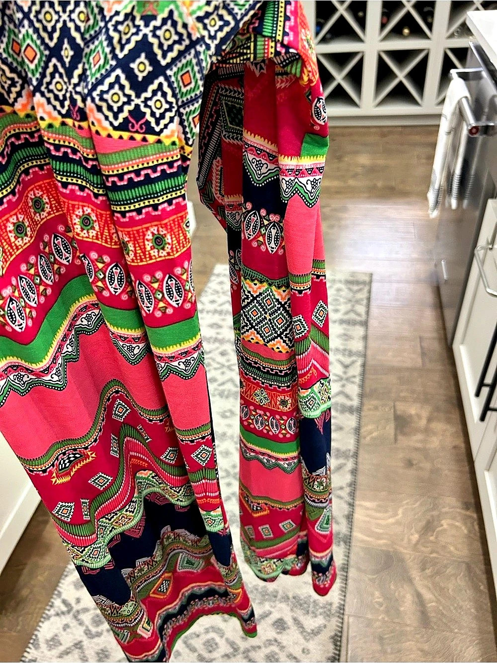 Xhilaration Printed Wide Leg Pants in Pink & Green Like New